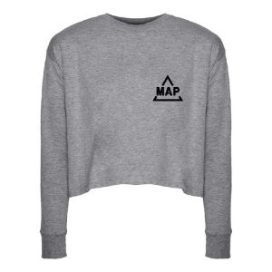 MAP cropped long sleeved t-shirt (grey)